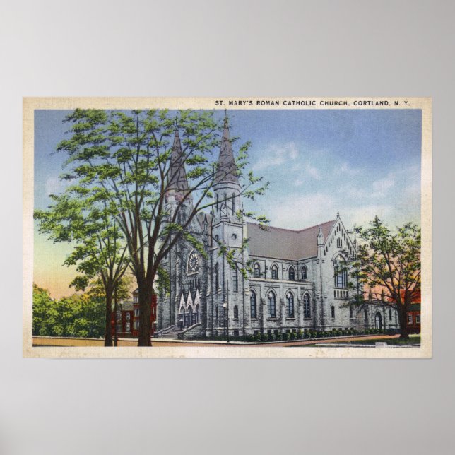 Affiche Vue extérieure de l'église Sainte-Marie (Devant)