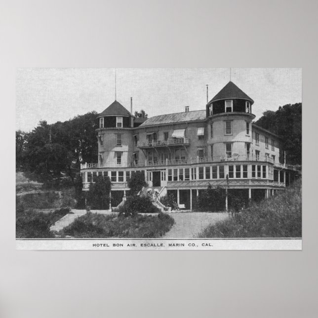 Affiche Vue extérieure de l'hôtel Bon Air à Escalle (Devant)