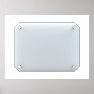 Affiche Vue frontale du panneau en verre transparent