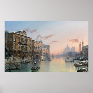 Affiche Vue Hiver Sur Le Grand Canal, Venise,