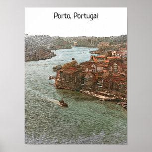 Affiche Vue imprenable de Porto Portugal City