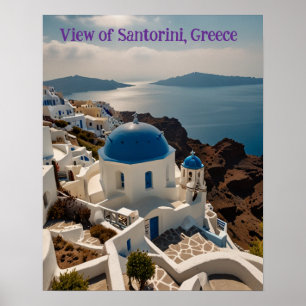 Affiche Vue imprenable sur Santorin