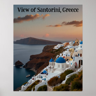 Affiche Vue imprenable sur Santorin