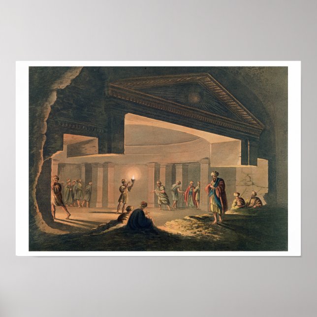 Affiche Vue intérieure des catacombes à Alexandrie, plat (Devant)
