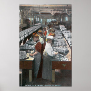 Affiche Vue intérieure des travailleurs saumonés de