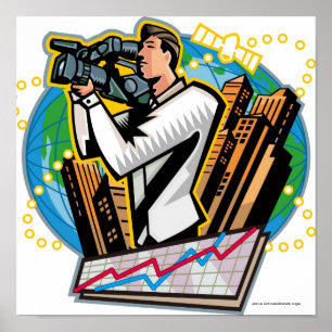 Affiche Vue latérale de l'homme qui tire
