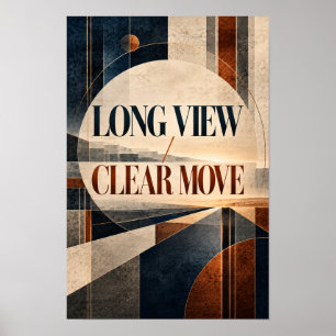 Affiche Vue longue mouvement clair typographie géométrique