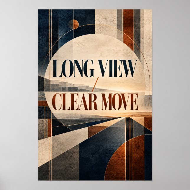 Affiche Vue longue mouvement clair typographie géométrique (Devant)