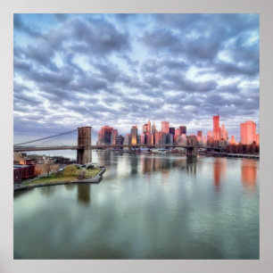 Affiche Vue magnifique du matin et réflexions de la ville