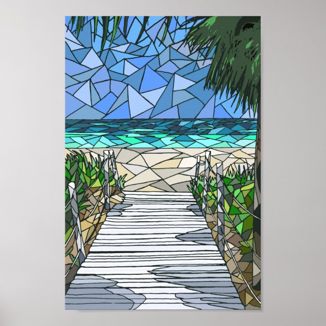 Affiche Vue mer mosaïque 288 (Devant)