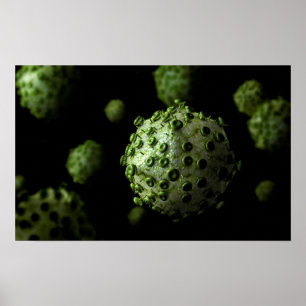 Affiche Vue microscopique du virus 1 d'HIV