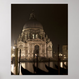 Affiche Vue nocturne à travers l'eau de San Giorgio Maggio