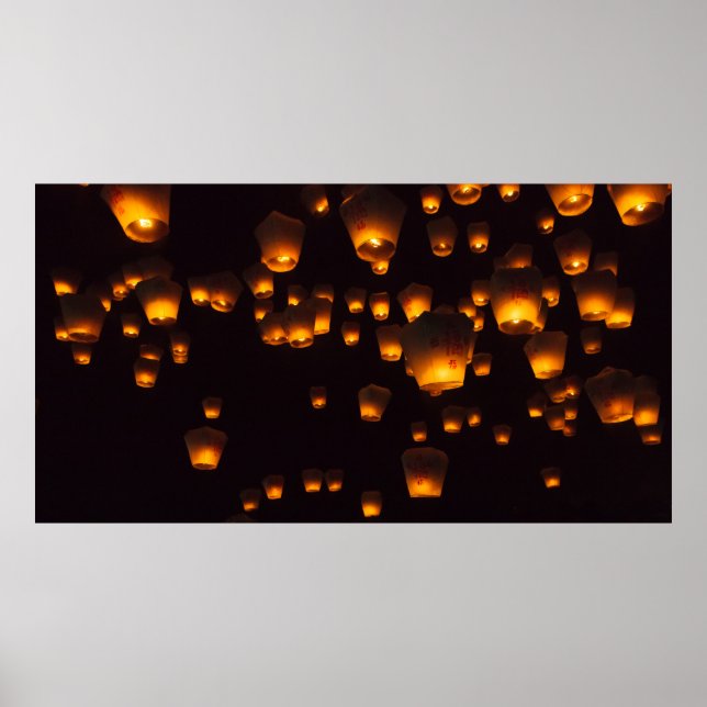 Affiche Vue nocturne des Sky Lanterns (Devant)