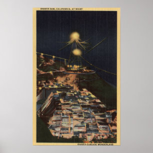 Affiche Vue nocturne du barrage Shasta