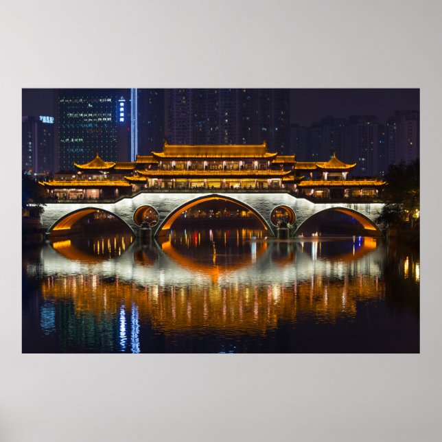 Affiche Vue nocturne du pont d'Anshun (Devant)