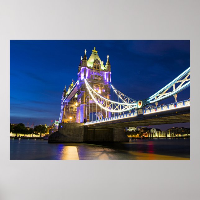 Affiche Vue nocturne du pont de la Tour de Londres (Devant)