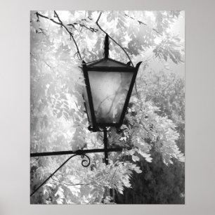 Affiche Vue noir et blanc d'une applique d'éclairage