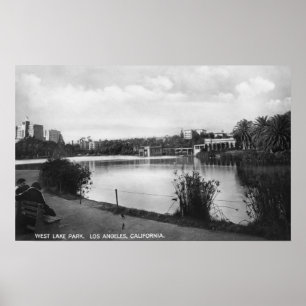 Affiche Vue occidentale de Los Angeles, Park City de lac