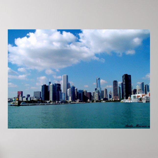 Affiche Vue panoramique de Chicago depuis Navy Pier (Devant)