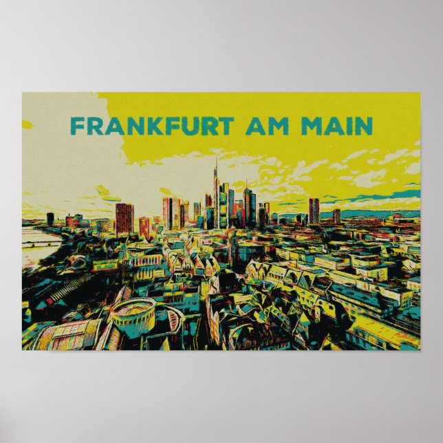 Affiche Vue panoramique de Francfort (Devant)