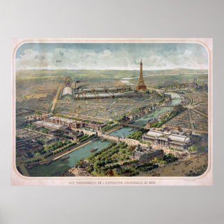 Affiche Vue panoramique de l'exposition Paris 1900