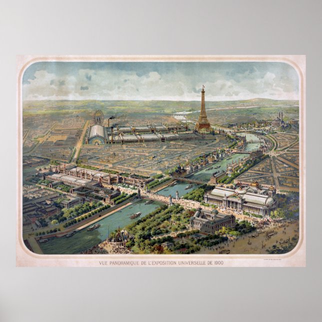 Affiche Vue panoramique de l'exposition Paris 1900 (Devant)