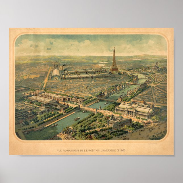 Affiche Vue panoramique de l'Exposition Paris Franc de 190 (Devant)
