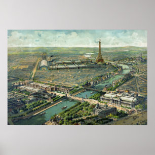 Affiche Vue panoramique de l'exposition universelle 1900