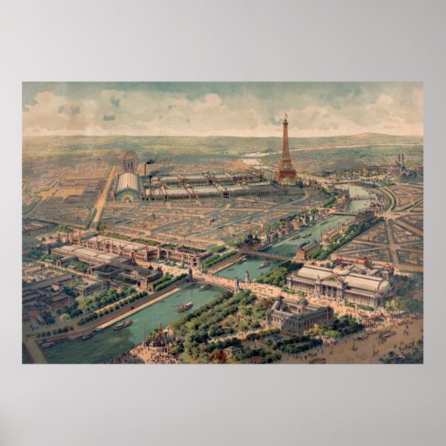 Affiche Vue panoramique de l'Exposition Universelle de Par (Devant)