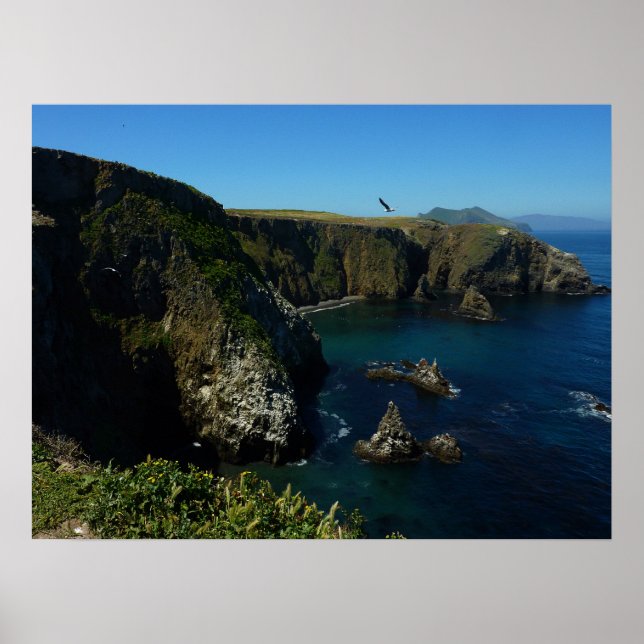Affiche Vue panoramique de l'île d'Anacapa aux îles du dét (Devant)