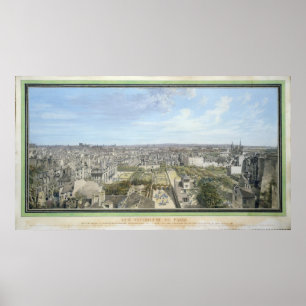Affiche Vue panoramique de Paris vers le nord, 1786