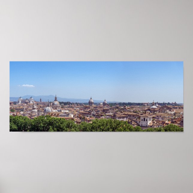 Affiche Vue panoramique de Rome depuis le Castel Sant'Ange (Devant)