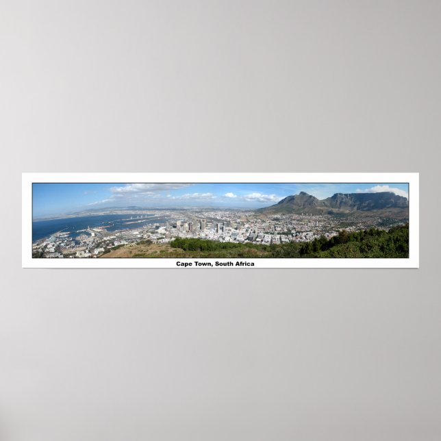 Affiche Vue panoramique du Cap, Afrique du Sud (Devant)