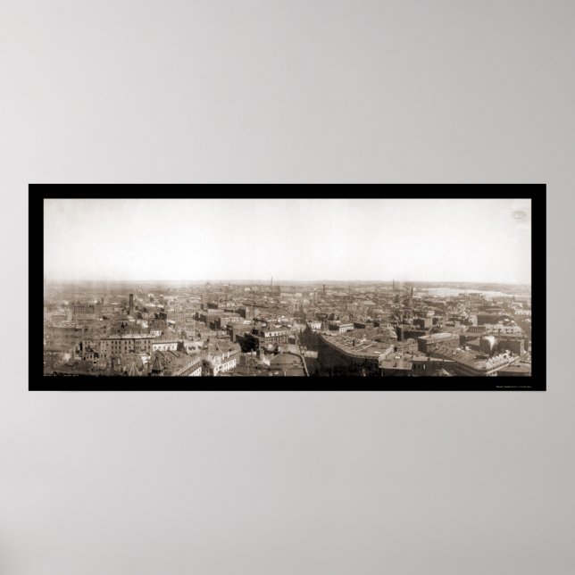 Affiche Vue panoramique du début de Boston 1894 (Devant)