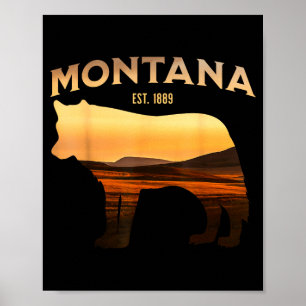Affiche Vue panoramique du Montana Est 1889 Wolf Scenic Wi