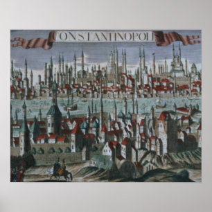 Affiche Vue panoramique sur Constantinople, fin 18ème sièc