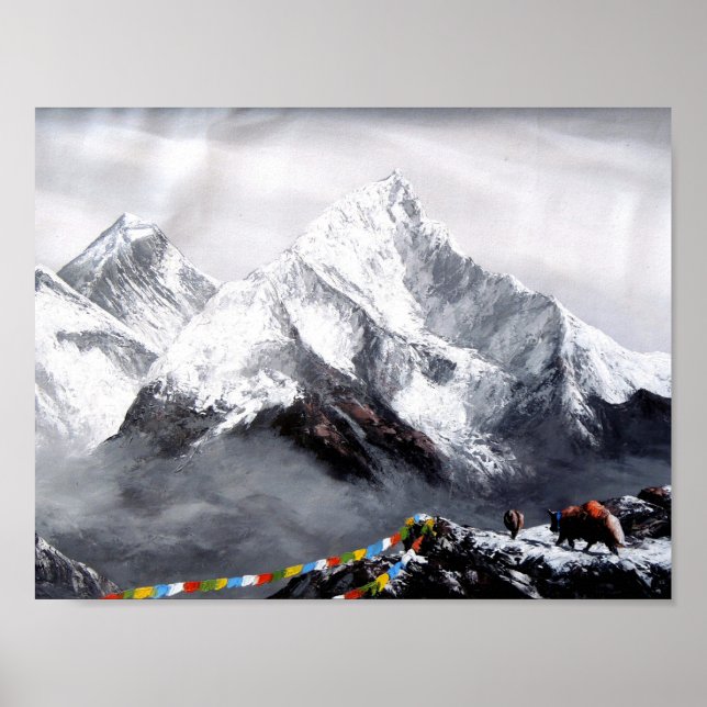 Affiche Vue Panoramique Sur Everest Mountain (Devant)