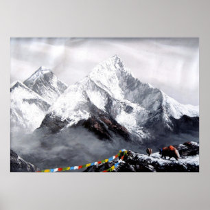 Affiche Vue Panoramique Sur Everest Mountain