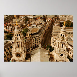 Affiche Vue panoramique sur le toit de Londres avec archit