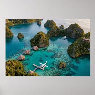 Affiche Vue paradisiaque des îles Raja Ampat Piaynemo Art
