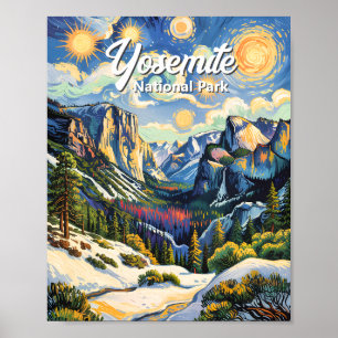 Affiche Vue personnalisée du tunnel de Yosemite en hiver d