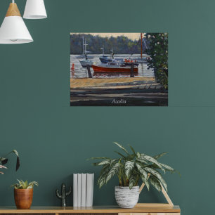 Affiche Vue pittoresque des bateaux dans le parc national 