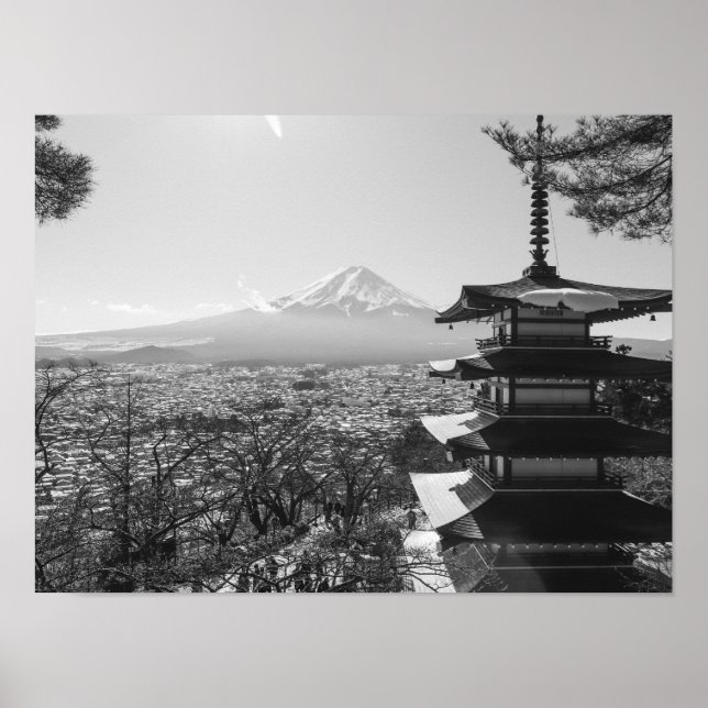 Affiche Vue Pittoresque du Mont Fuji Japon (Devant)