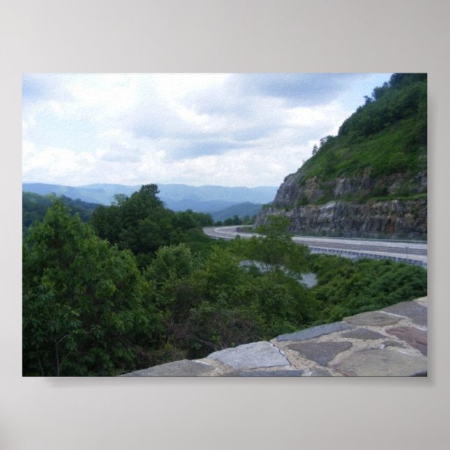 Affiche Vue pittoresque sur le mont Smoky (Devant)