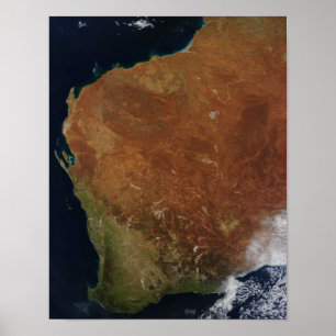 Affiche Vue satellite d'Australie occidentale