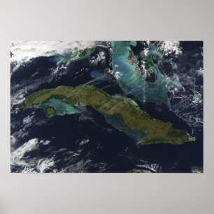 Affiche Vue satellite de Cuba