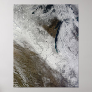 Affiche Vue satellite de neige et de froid
