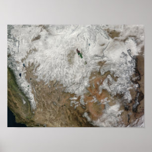 Affiche Vue satellite des Etats-Unis occidentaux