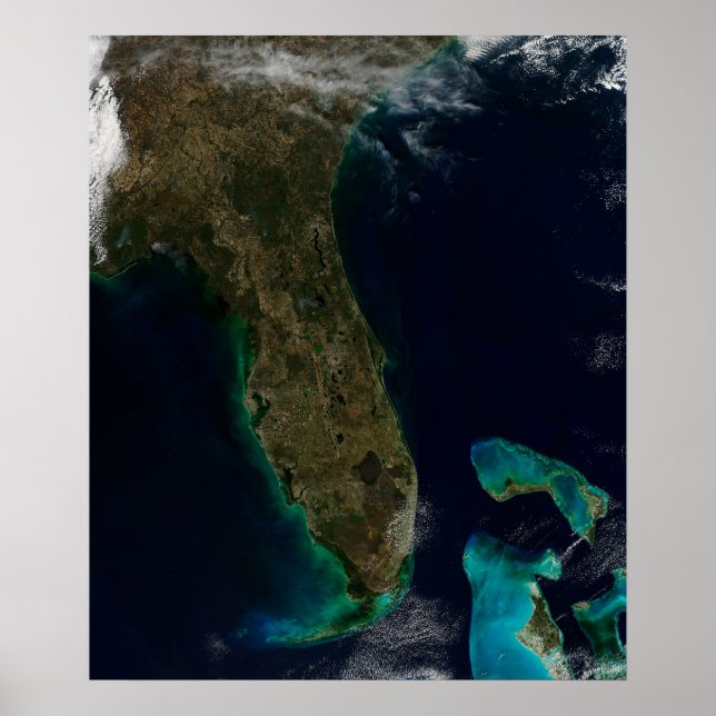 Affiche Vue Satellite Sur La Floride. (Devant)