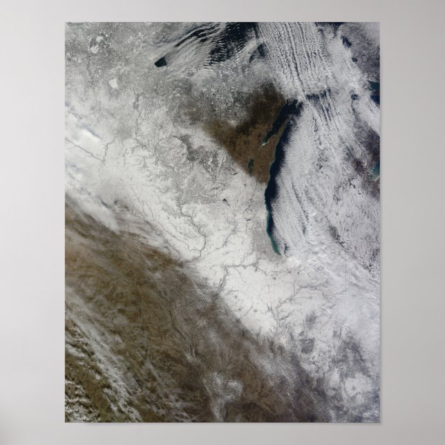 Affiche Vue satellite sur la neige et le froid (Devant)